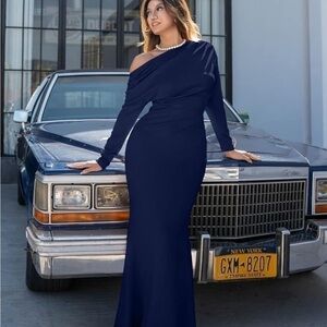 Women's Sexy Elegant Long Sleeve Off Shoulder Bodycon Long Evening Formal